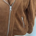 Anthropologie Vegan Suede brown moto Jacket, fits large Photo 4
