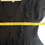 Allison New York Womens Gauze Peasant Top Size S Ruffles Black Boho Embroidered Photo 4