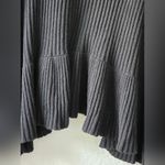 Free People Black Laye Cake Sweater Chunky Oversized Turtleneck Ruffle Hem Small Photo 8