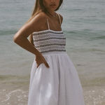 ZARA  Sleeveless Smocked CONTRASTING POPLIN Maxi Dress Photo 0