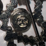 Angel Brand Elegant Silver Tone and Red Rhinestone Heart Brooch Photo 3