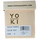 Yoki  Women Rust Crocodile Embossed‎ Rhinestone Slide Sandals Size 8 Photo 4