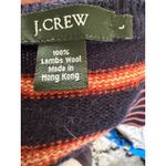 J.Crew Striped Lambswool Sweater Women's Size L Blue Orange Pullover Size L Photo 2