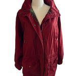 Eddie Bauer Vintage Women's Deep Red Anorak plaid wool lined Utility Jacket Photo 0