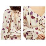 Free People Intimately  Floral Print Ruffle Lace Bodysuit Blouse Long Sleeves Photo 2