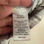 Per Se  Straight Leg‎ Pants Womens Sz Large Linen Blend Drawstring Waist Striped Photo 3