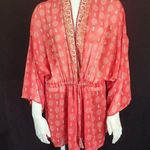 Xhilaration Red & White Sheer Kimono (M/L) Photo 3