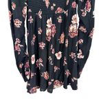 Nasty Gal  Floral Ruched Skater Dress Black Cutout size 6 Long Sleeves NWT Photo 9