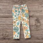 Chico's  WOMEN'S SIZE 0 ANKLE LENGTH STRETCH WHITE FLORAL PANTS WITH POCKETS Photo 1