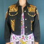 Vintage 80s Gazoz Western Leopard Denim Jacket Multi Size M Photo 1