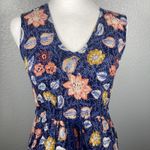 Lucky Brand Whimsical  Maxi Dress Blue Festivals Boho Floral Slit Front XS Photo 1