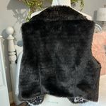 John Paul Richard  Faux Fur Vest Sleeveless Coat Womens M Glam Dressy Coffee Photo 9
