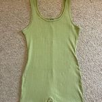 SheIn NWOT Green Ribbed  Unitard Tank Romper Photo 3