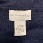 Soft Surroundings Womens Size Small Blue Gold Stud Detail Split Neck Blouse Photo 3