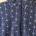 Lands End Fleece Zip Neck‎ Jacket Blue White Women’s Large Gorpcore Ski Lodge Photo 5