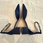 Jewel Badgley Mischka Cathleen 11 satin block heel evening pump 3093 Blue Photo 2