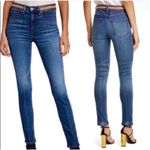 Veronica Beard TUCKERNUCK KATE HIGH RISE SKINNY SHIMMER WAIST Blue Denim Jeans Photo 1