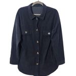 Women's Black Corduroy Shacket Size Medium Black Shacket Photo 0