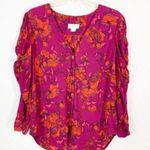 Anthropologie Maeve Jordain Runa Blouse XS Floral Button Front Photo 1