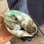 Navy Pinstripe Blazer with yellow linen blend size large Blue Photo 2