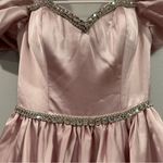 Mac Duggal  20688 Puff Sleeve Beaded Top Full Skirt Dress Blush Pink 0 Photo 4