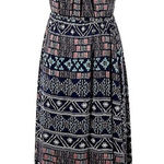 MISA Los Angeles  Jersey Aztec print cap ruffle sleeve maxi dress Resortwear Photo 0
