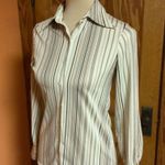 Vtg 70s striped big collar shirt Brown Photo 7