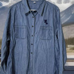 Port Authority  Ladies Patch Pockets Embroidered Heavy Duty Denim Shirt‎ - Sz XXL Photo 0