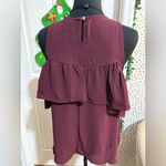 Iris basic  Burgundy Cold Shoulder Blouse Photo 4