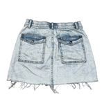 Aerie Cargo Micro Mini Acid Wash Raw Hem Denim Jean Skirt size XXS Photo 3