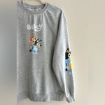 Bluey Women’s Grey Crewneck Sweatshirt, Bluey Character Top, Size Large Gray Photo 4