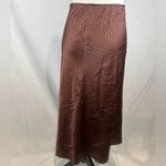 Abercrombie & Fitch satin copper and black scratch dot print midi skirt medium Photo 2