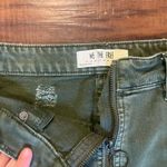 We The Free Free People Olive Distressed Denim Skirt Photo 2
