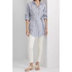 Ralph Lauren Lauren ‎ Women’s PS Striped BELTED Linen Tunic Blouse Black Lable Photo 4