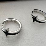 14mm Star Small Hoop Earrings for Men Women,Streetwear Punk Hip Hop Unisex Style Silver Photo 1