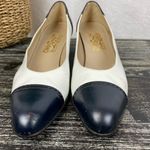 Salvatore Ferragamo  Black & White Color Block Pump Shoes 9 Photo 1