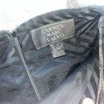 Carmen Marc Valvo  Wool Patterned Dress 6 Black Photo 7