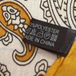 NWT Vanlinker women’s 27.5 inches silky headscarf yellow bird check paisley Photo 3
