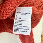 American Eagle Outfitters Burnt Orange Hooded Cable Knit Pullover Sweater Small Photo 3