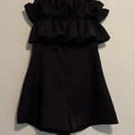 DO+BE Black Ruffled Strapless Romper Photo 0