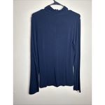 Elie Tahari  Women’s Twist Knot Draped Top Navy Long Sleeve Size Medium Photo 4
