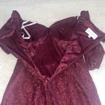 Oleg Cassini  Off-the-Shoulder‎ Lace Sheath Dress Wine Size 8 NWT Photo 8