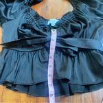 Juniper Blu Women’s Black Long Sleeve Crop Top Tie & Ruffles Size Small Photo 6