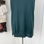 Akris Punto  Wool Knit Tank Top Dark Green Sz 10 Sleeveless Stretch Photo 3