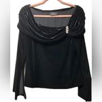 XScape Elegant Black Velvet Top with Rhinestone Detail vintage Y2K Photo 1