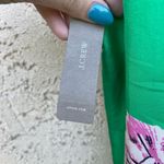 J.Crew NWT  Size 4 100% Silk Tropical Green High Neck Knne length dress Photo 2