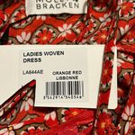 Molly Bracken Fit & Flare Dress Red White Abstract Scoop Neck Ruffle Hem XS Photo 6