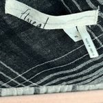 Anthropologie Floreat Plaid Embroidered Longline Tunic Top | Black/White | XS Photo 5