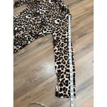 Love In Leopard Bodycon Dress L Ruched Front Long Sleeve Made in US NWOT Brown Size L Photo 9