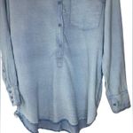 Free People  We The Free Blue Smock Oxford Shirt Size Extra Small Photo 6